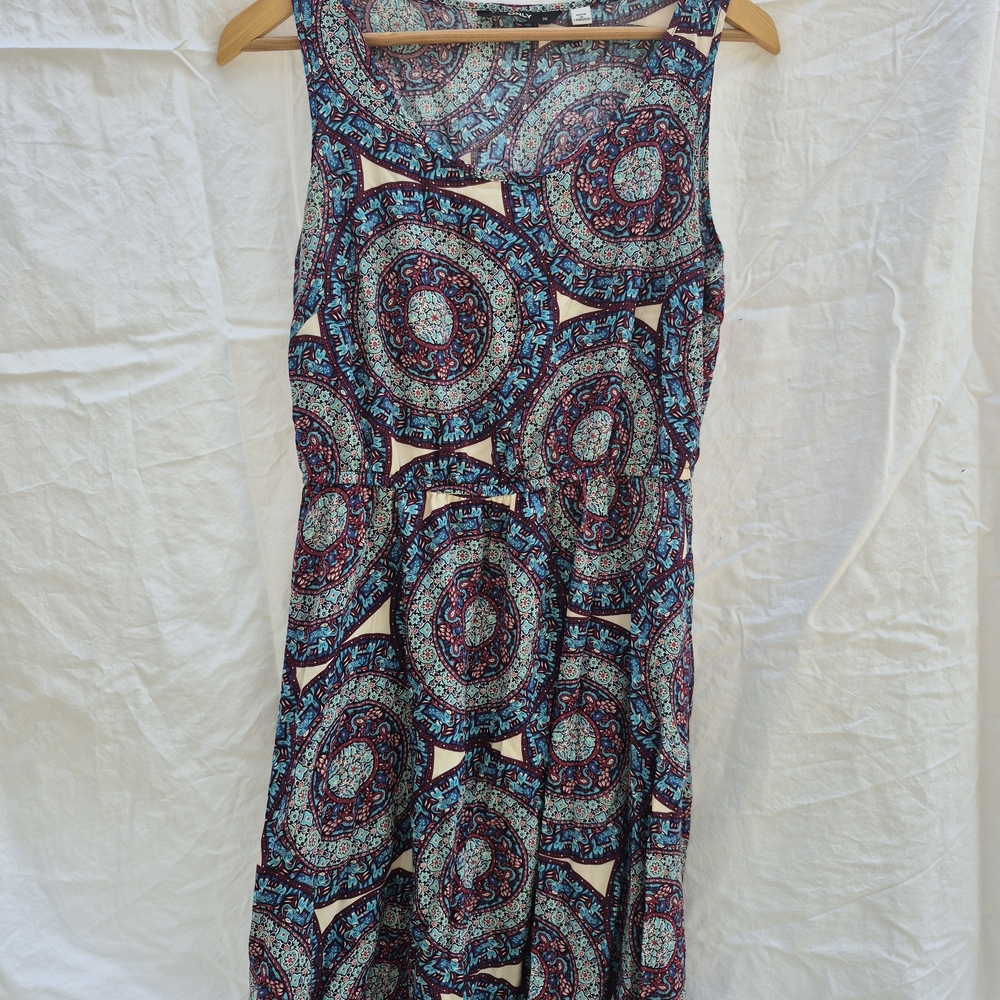 Only Red and Blue Sleeveless Scoop Neck Sundress